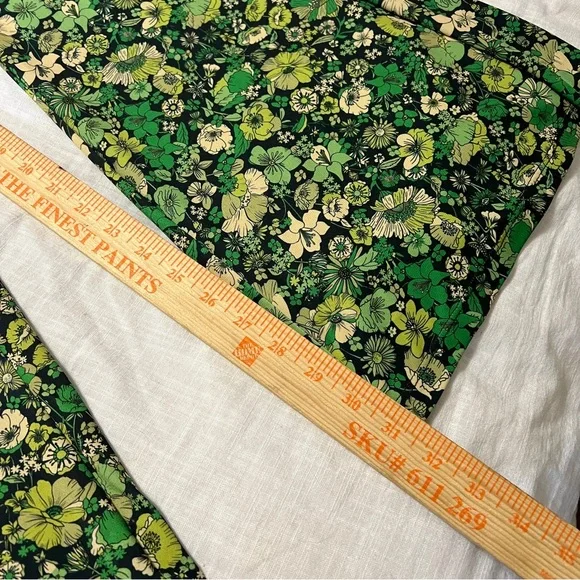 Zara Green Retro Floral Flare Leggings M - Picture 7 of 7